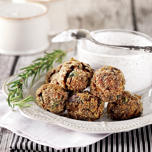 Leek Meatballs with Sumac Sauce
